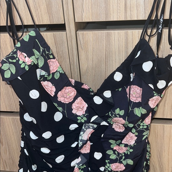 For Love And Lemons Black Floral and Polka Dot Dress - Picture 5 of 7